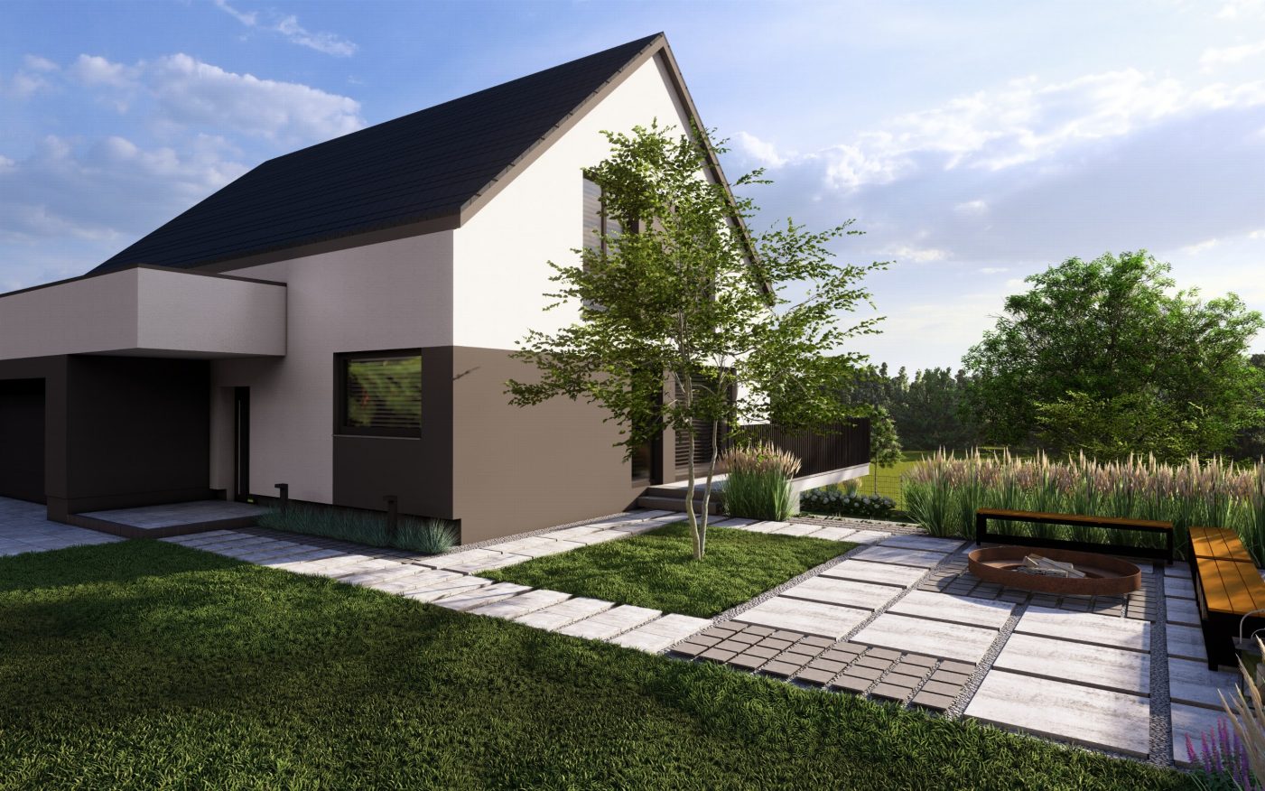 Przykładowa wizualizacja 3D dla projektu domu jednorodzinnego