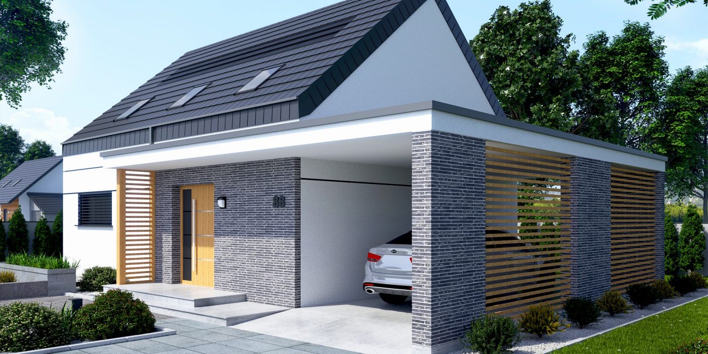 Wizualizacja projektu WELS pracowni PRO-ARTE z panelami solarnymi- Dom na przyszłość Wienerberger