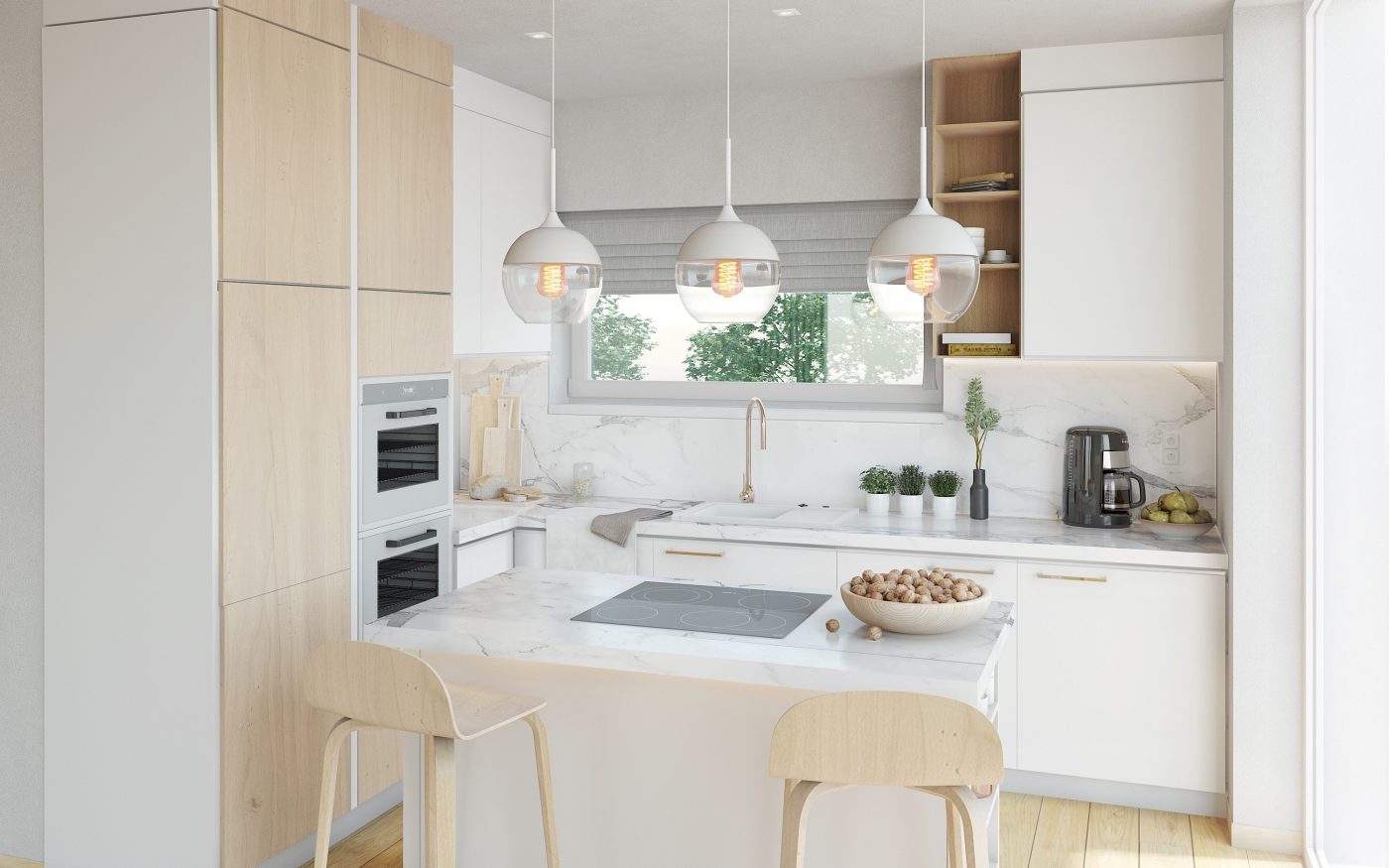 Kuchnia - Wizualizacja projektu WELS pracowni PRO-ARTE - Dom na przyszłość Wienerberger