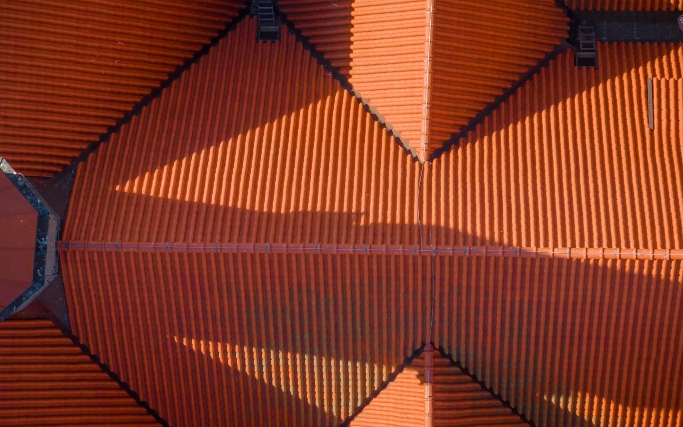 Kościół Mariacki w Gdańsku z dachówką E28 i mnich mniszką