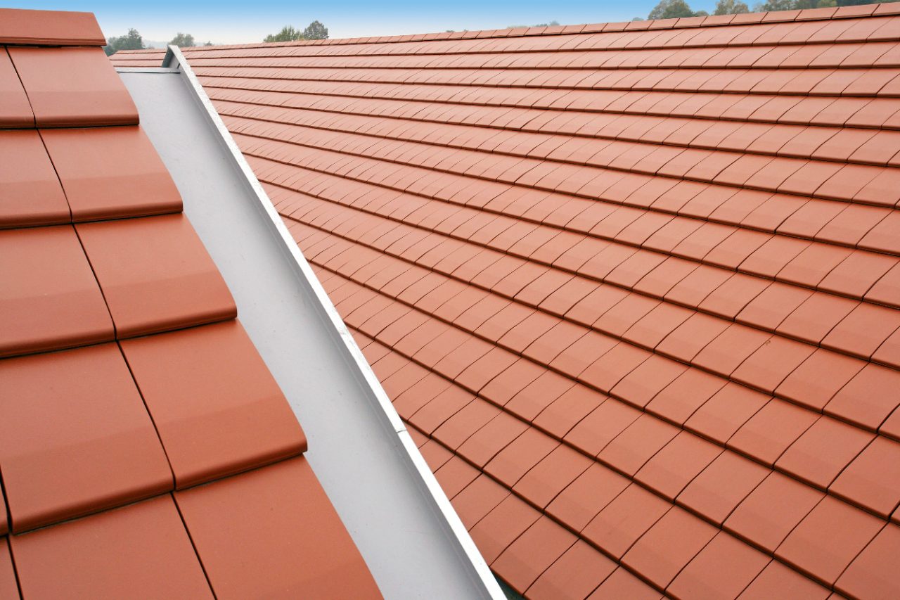 flat roof tiles nature red