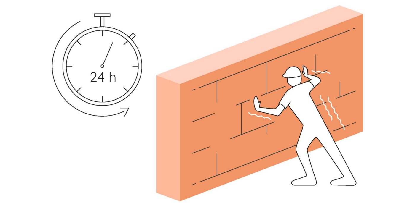 Możliwość szybszego obciążenia ścian - wytrzymałość po 24 godzinach