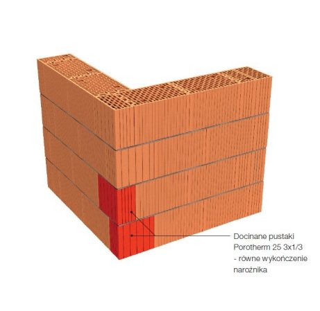 Porotherm 25 3x1/3 w narożniku