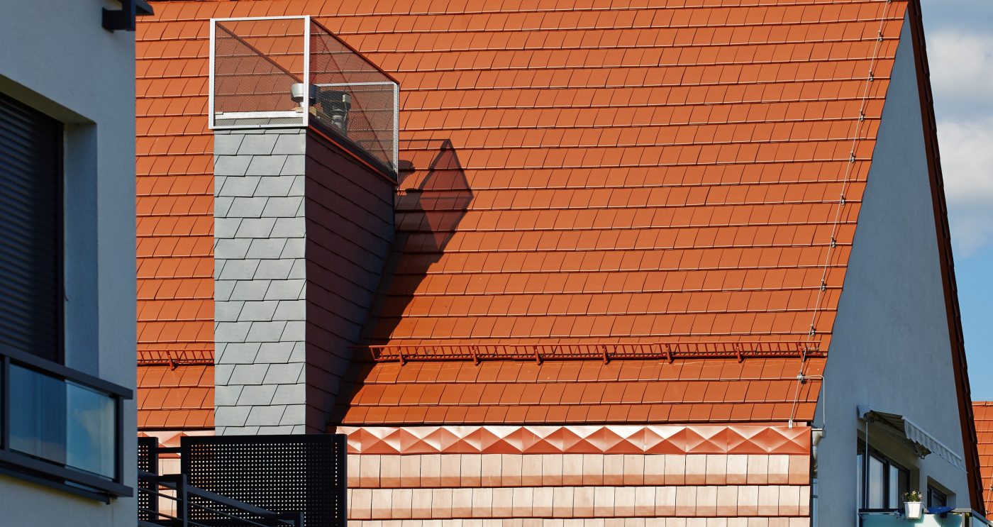 Osiedle domów jednorodzinnych w Raciborzu z dachówką Actua 10 naturalna czerwień