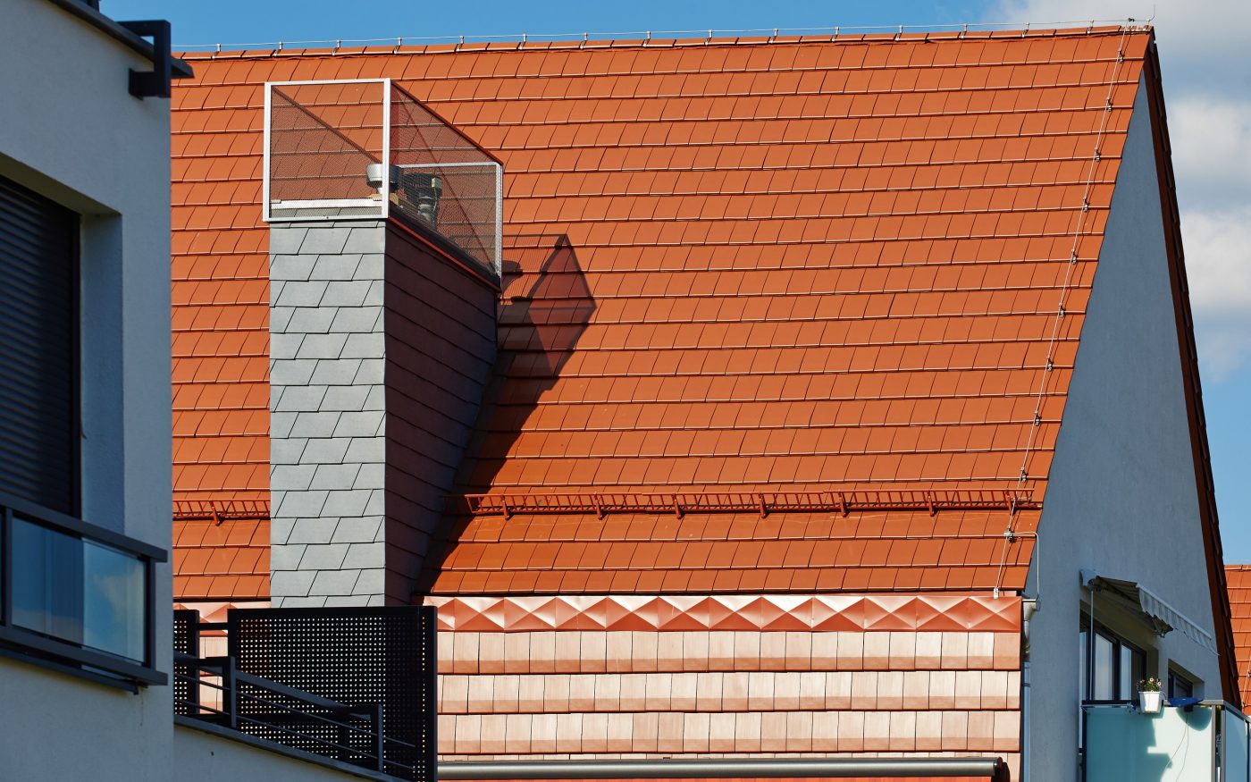 Osiedle domów jednorodzinnych w Raciborzu z dachówką Actua 10 naturalna czerwień