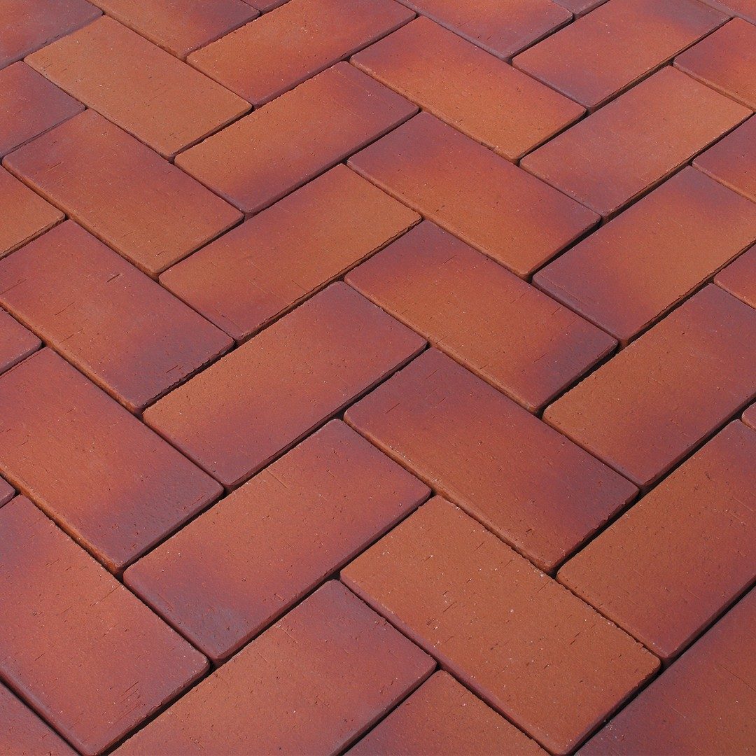 Bruk klinkierowy Penter Oderland czerwono-niebieski