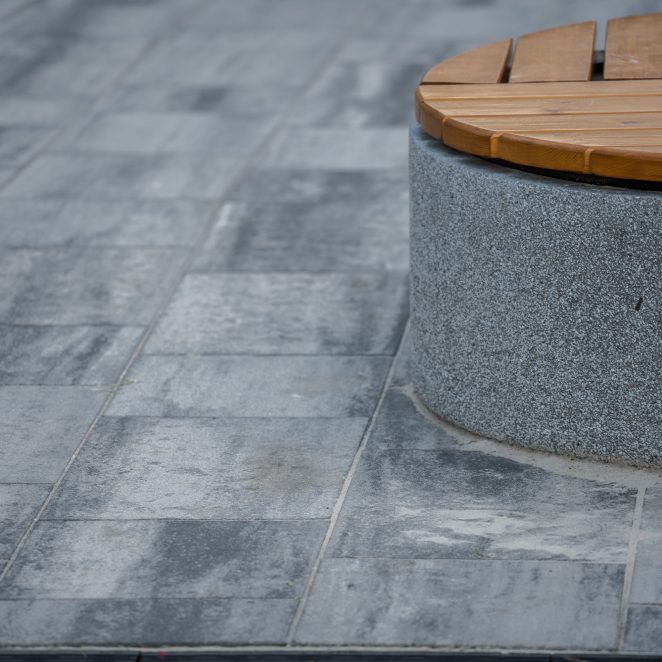 Reference object - paving stones - entrance to the beach in Leba - seso grande, silva