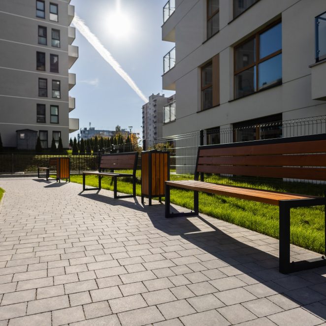 Osiedle Park przy Stawach w Katowicach Pavimo platino, Aquaton sombra, Senso margo