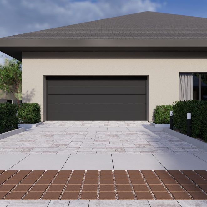 Render posesji z kostką brukową Ventura w kolorze taupe