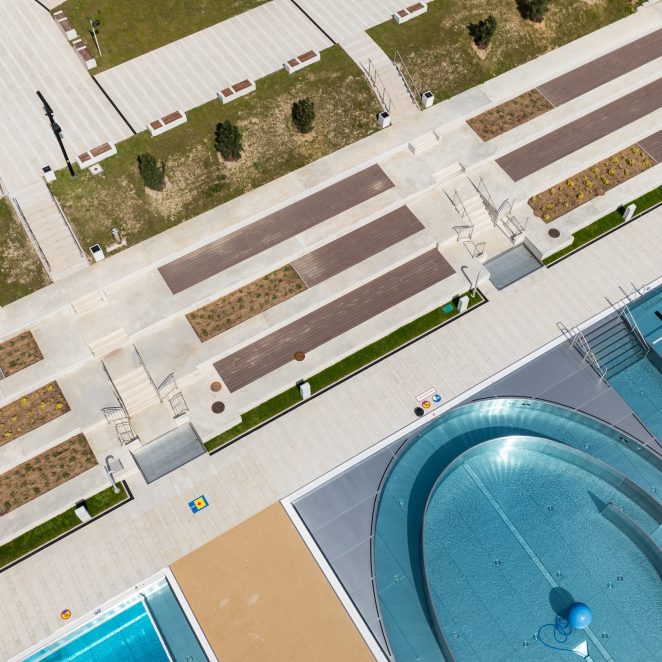 Mayesto bello, livello uni silexo i asti bello zastosowane na obiekcie referencyjnym: basen "Nowa Fala" w Chorzowie