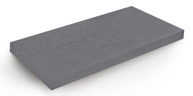 Palisada, obrzeże, donica, płyta układana step by step, stopień lewitujący Livello Grande, kolor platino