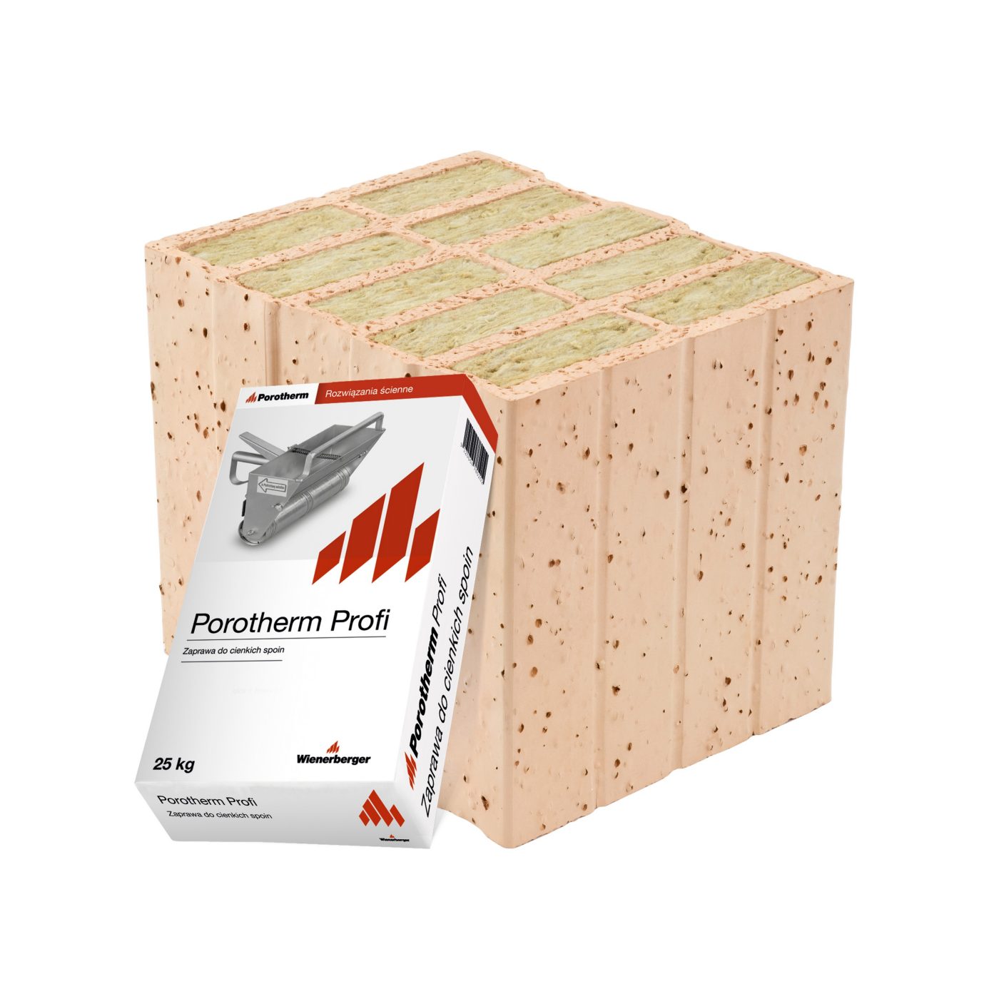 Szlifowany pustak ceramiczny wypełniany wełną Porotherm D 30 T Profi