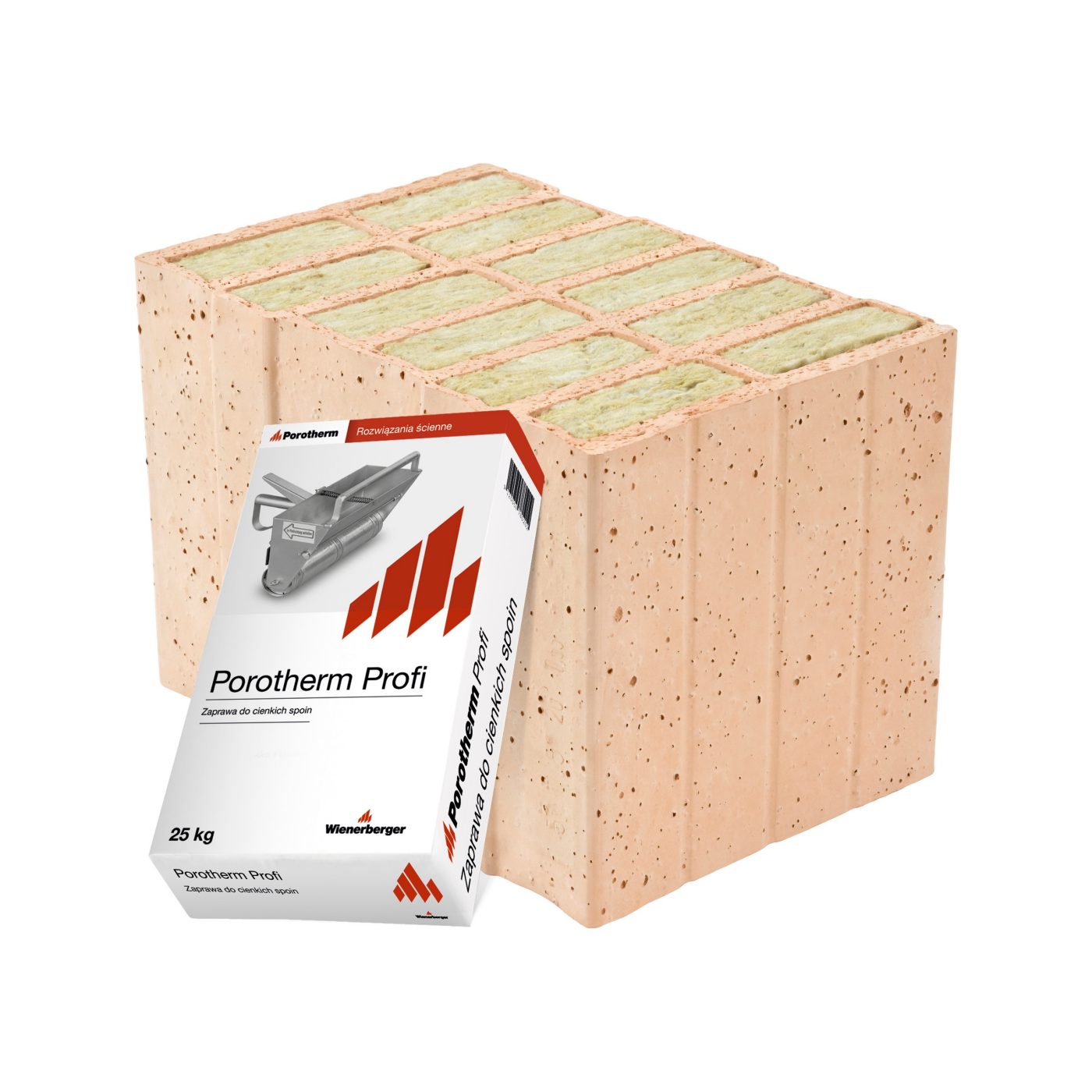 Szlifowany pustak ceramiczny wypełniany wełną Porotherm D 36.5 T Profi