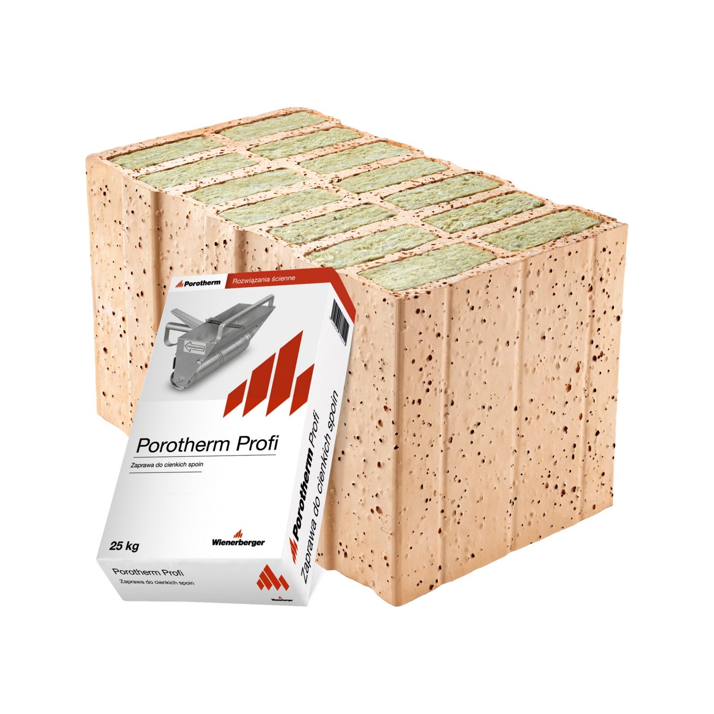 Szlifowany pustak ceramiczny wypełniony wełną Porotherm D 42.5 T Profi 