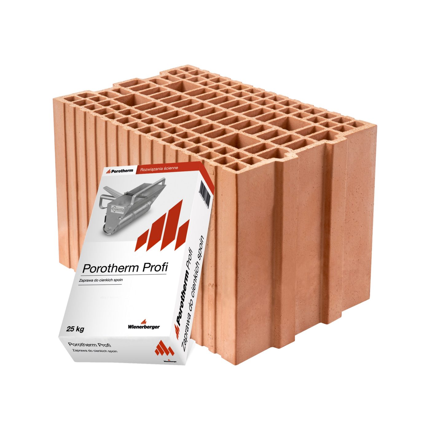 Niskoemisyjny szlifowany pustak ceramiczny Porotherm 25 Klima+ Profi