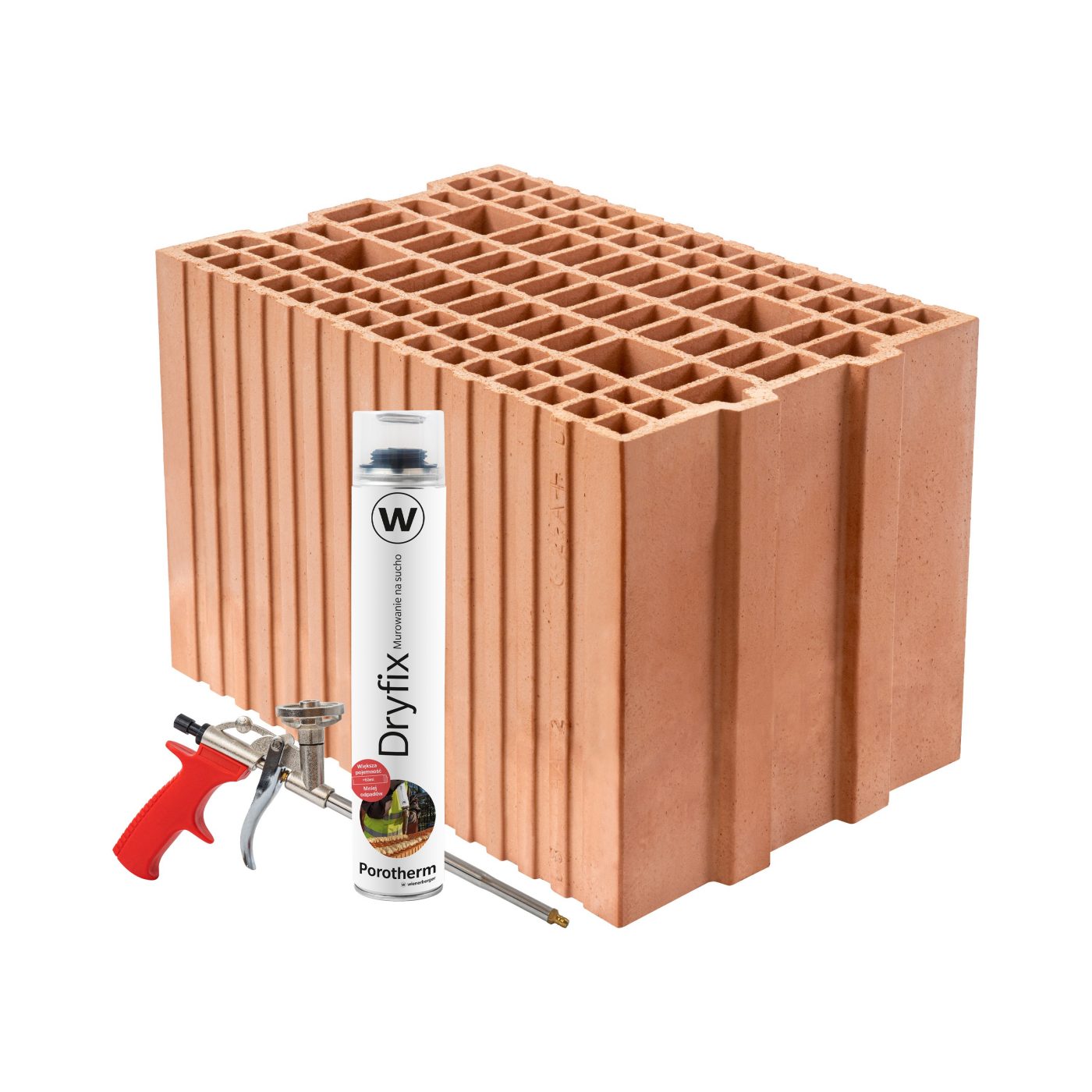 Niskoemisyjny szlifowany pustak ceramiczny Porotherm 25 Klima+ Dryfix