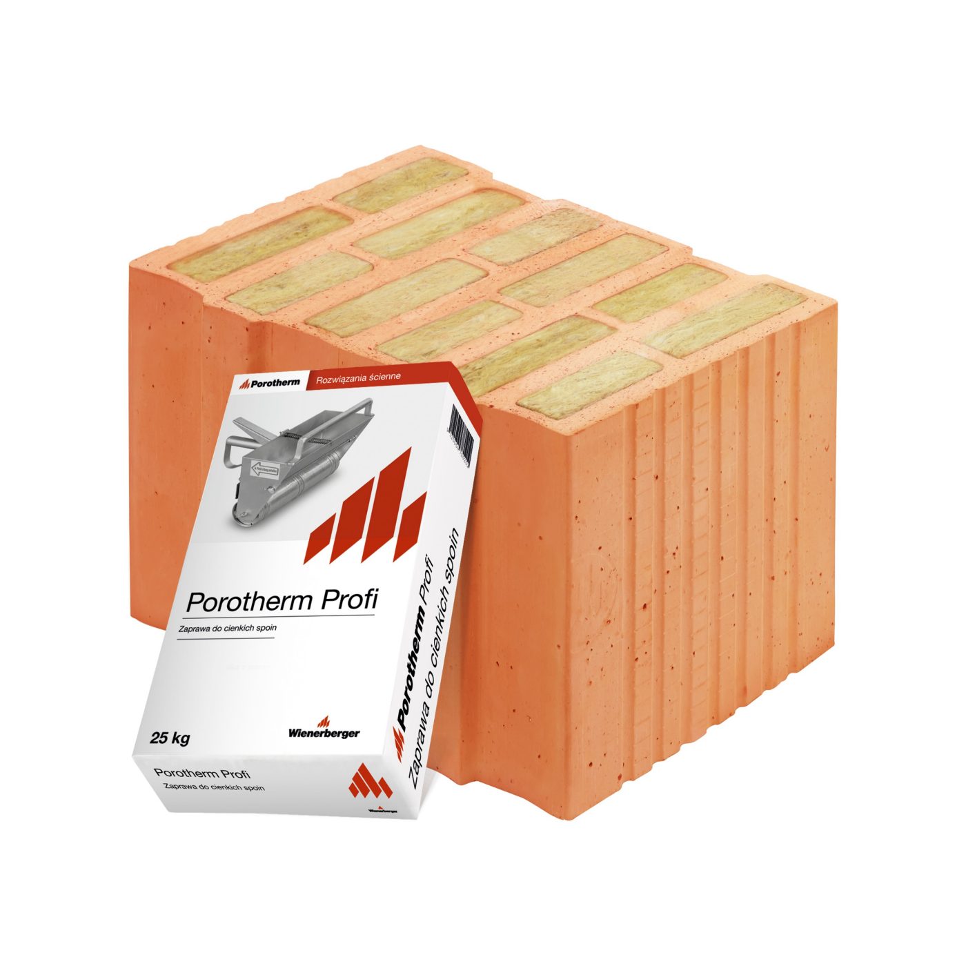 Szlifowany pustak ceramiczny wypełniany wełną mineralną Porotherm 38 T Profi