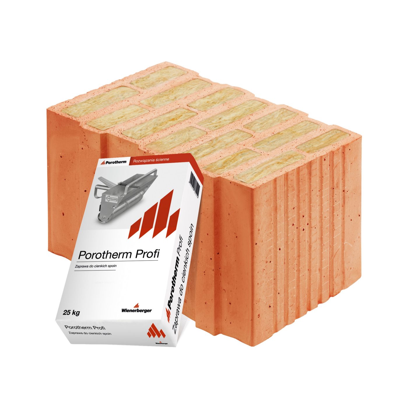 Szlifowany pustak ceramiczny wypełniany wełną mineralną Porotherm 44 T Profi