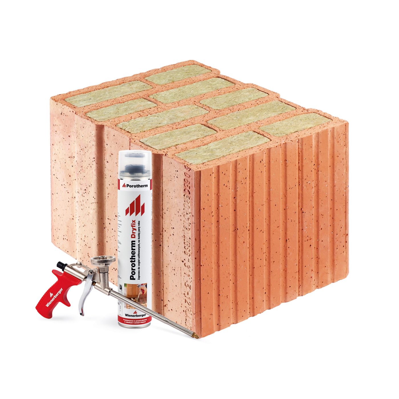 Szlifowany pustak ceramiczny wypełniany wełną mineralną Porotherm 30 T Dryfix