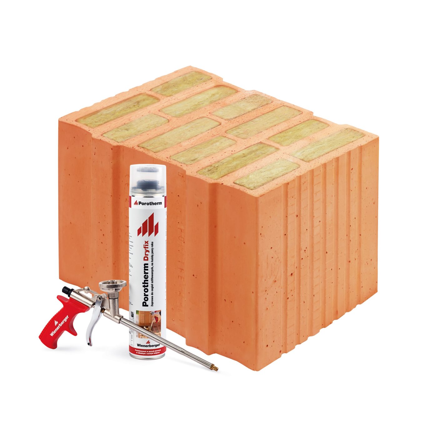 Szlifowany pustak ceramiczny wypełniany wełną mineralną Porotherm 44 T Dryfix