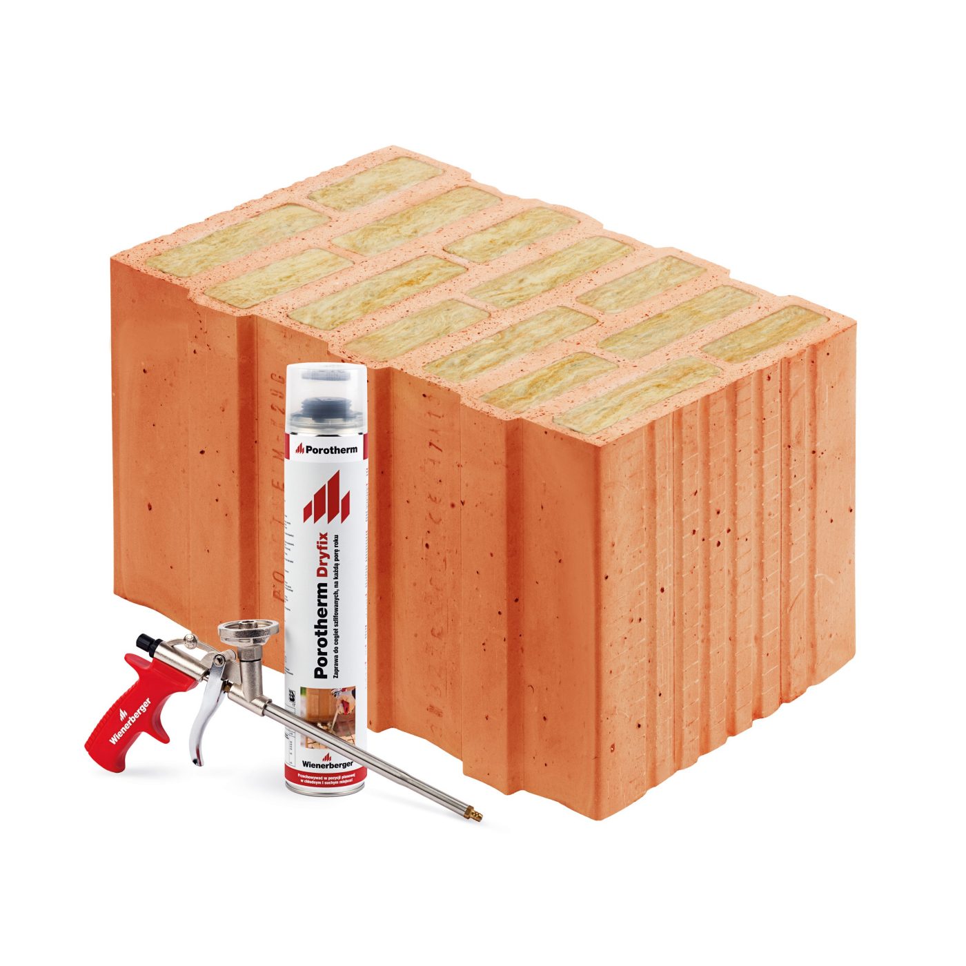 Szlifowany pustak ceramiczny wypełniany wełną mineralną Porotherm 44 T Dryfix